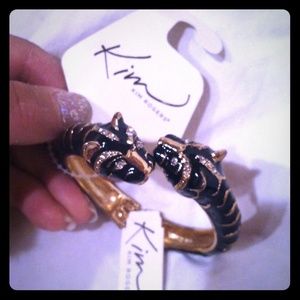 Kim Rogers rhinestone accent black tiger bracelet